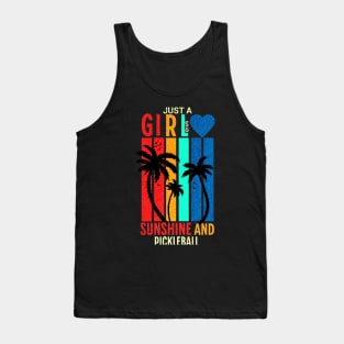 Just A Girl Who Loves Sunshine And Pickleball Retro Vintage Gift Tank Top